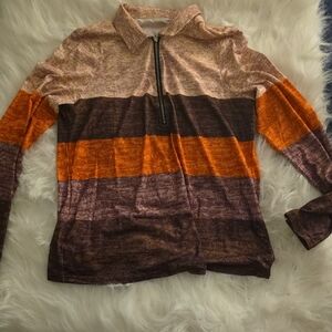 Striped Orange and Brown Women's Top